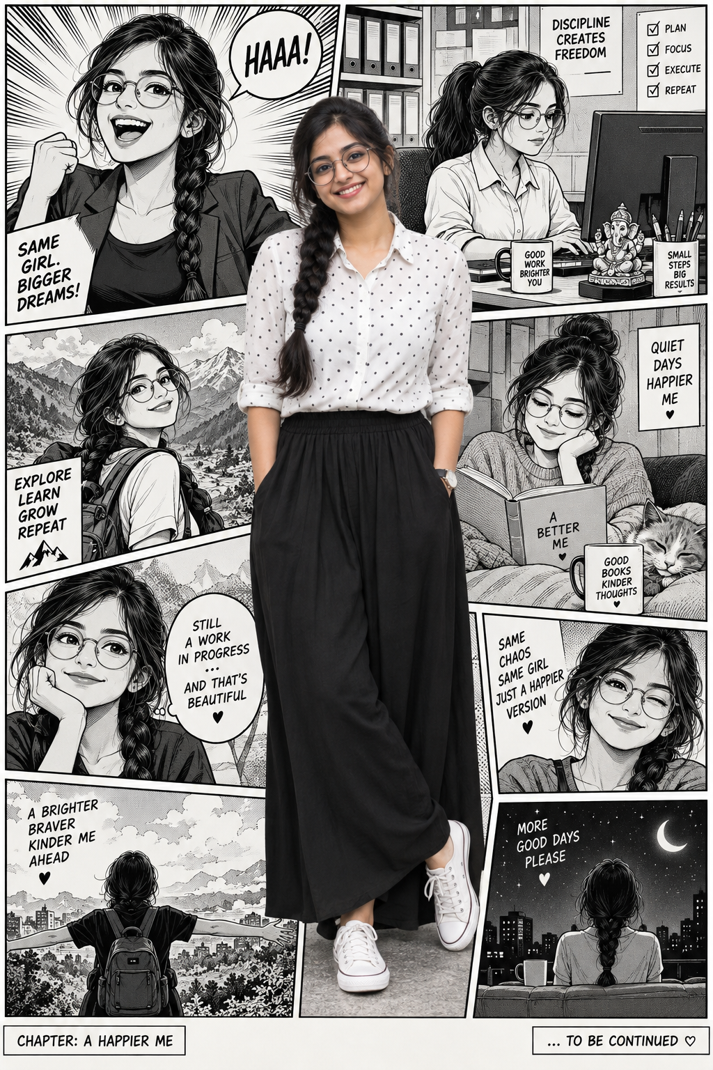 Indian Woman Manga Collage