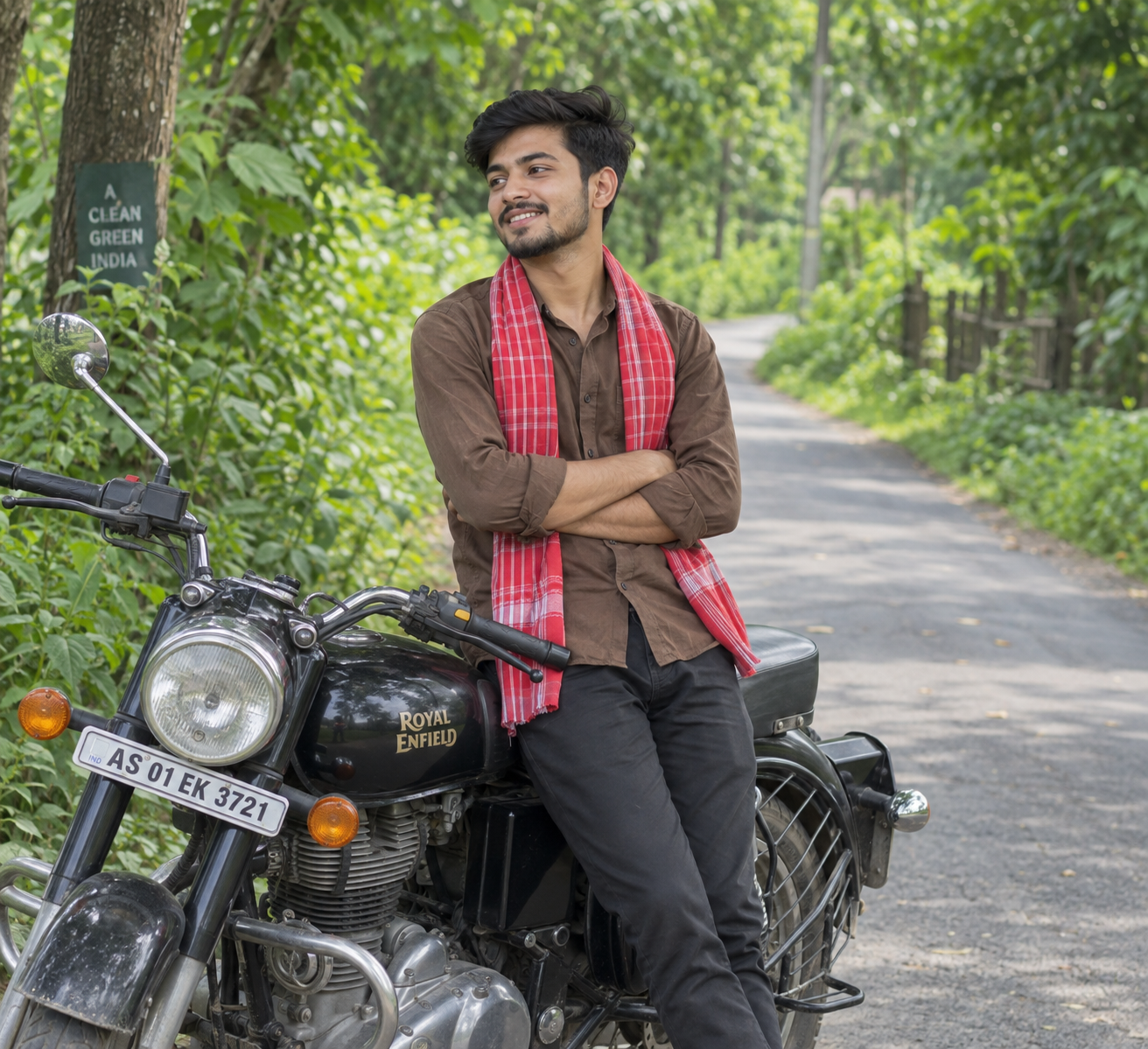 Village Boy with rayal Enfield