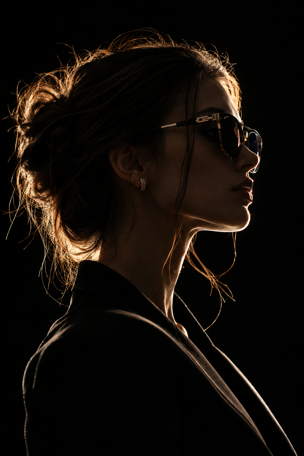 ultra-realistic dark silhouette portrait
