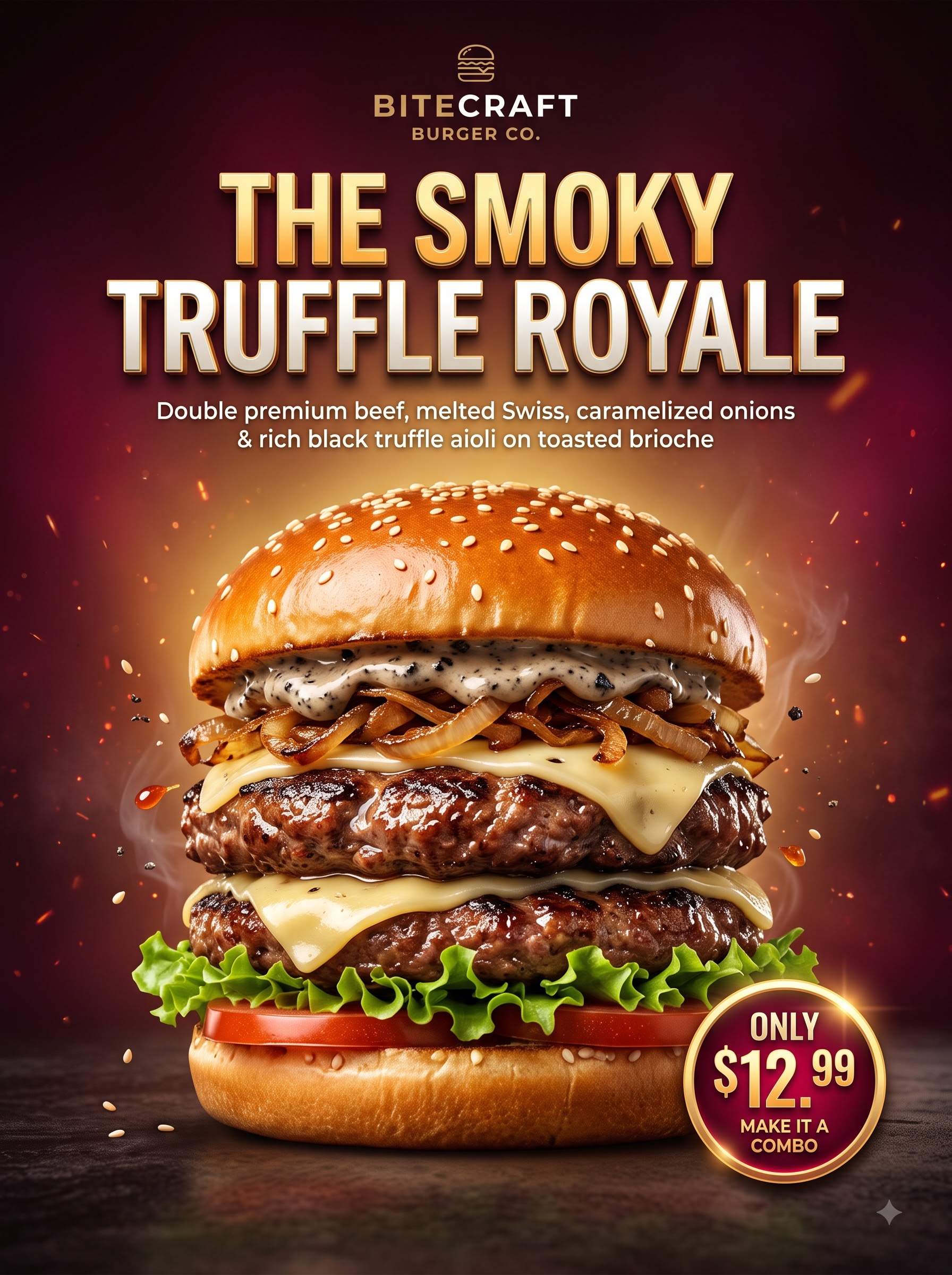 modern premium food ad poster Burger