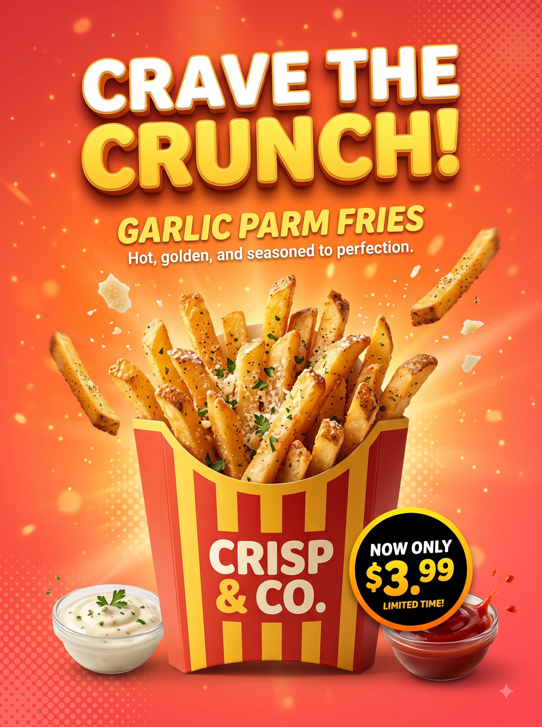 FRENCH FRIES — Fun Vibrant Snack Poster