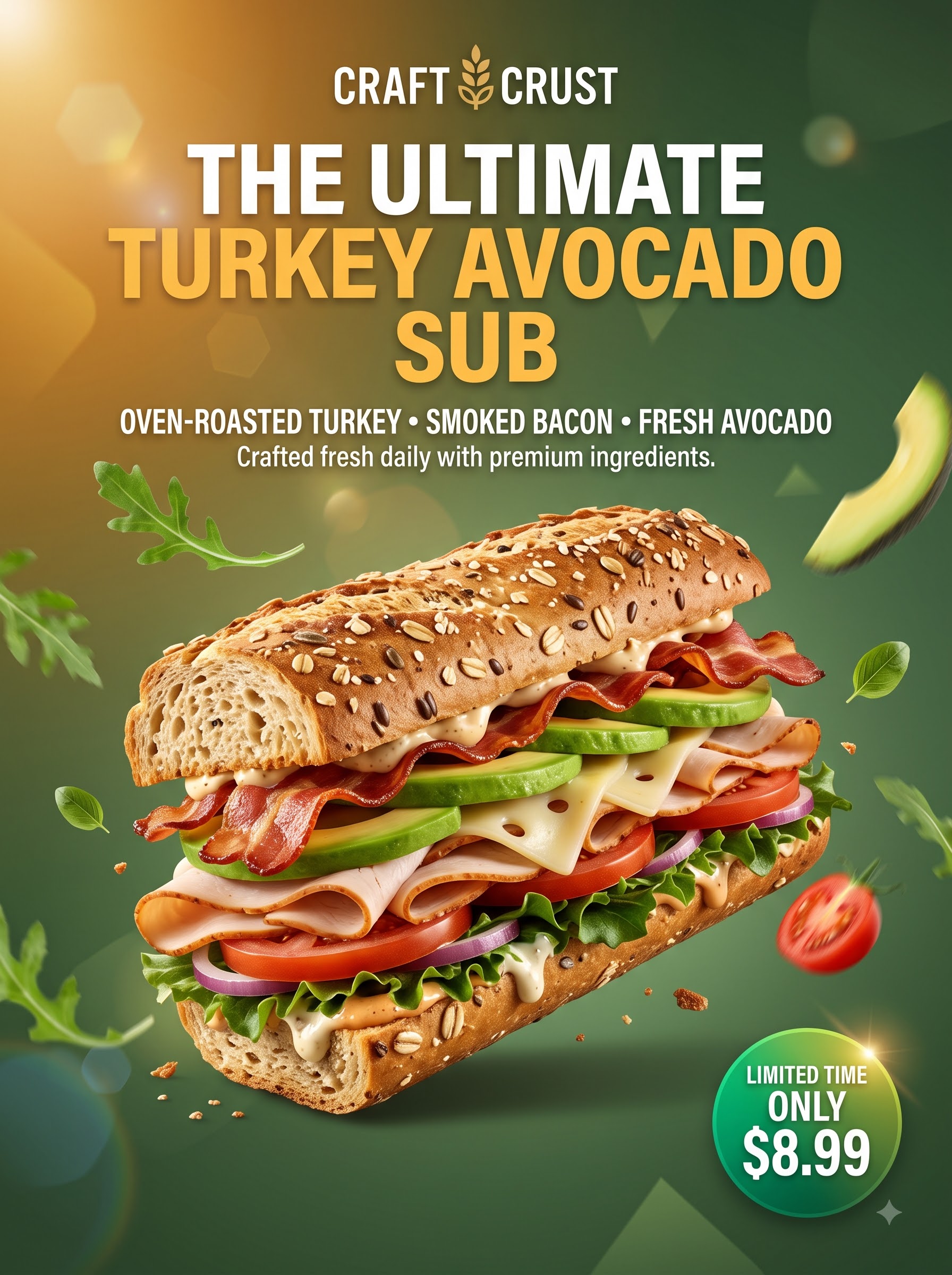 SANDWICH / SUB — Fresh Modern Gradient Poster
