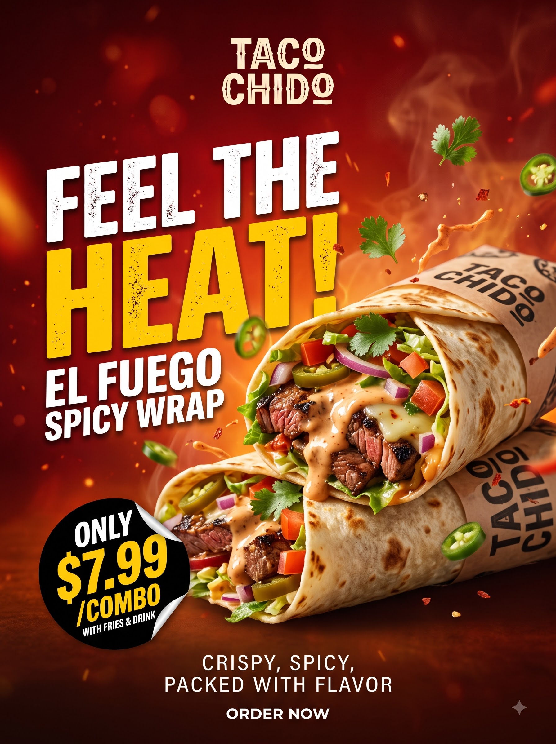 TACO / WRAP — Trendy Street-Food Poster
